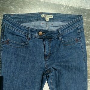 Cabi Jeans Size 4 Med Blue Hip Huggers Flared 70's